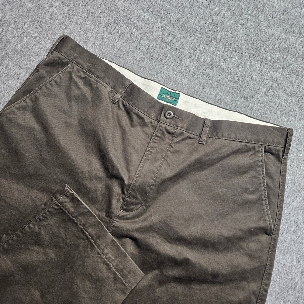 J.Crew Oarsmen Broken-In Straight Pants Mens 38x32 Brown Chino Trousers Cotton - Picture 1 of 10